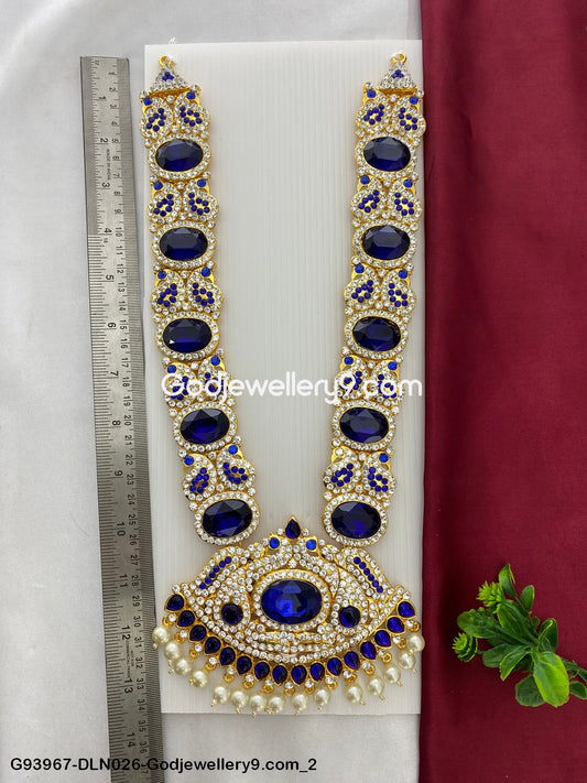 1 Step Long Haram Necklace for Deity God Idol Shringar G93967-DLN026-Godjewellery9.com 2
