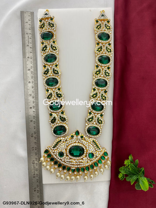 1 Step Long Haram Necklace for Deity God Idol Shringar G93967-DLN026G93967-DLN026-G-Godjewellery9.com 6