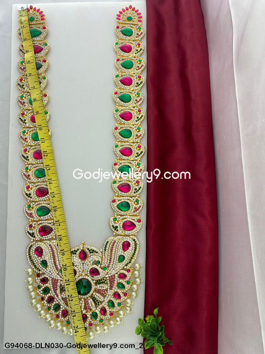 Amman 1 Step Long Haram Necklace for Deity God Moorthy G94068-DLN030-Godjewellery9.com 2