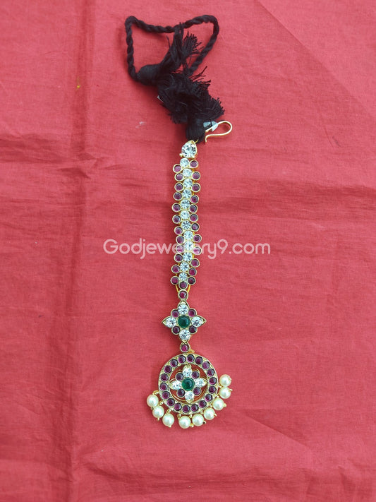 Brass Kemp Maang Tikka For Bharatanatyam Godjewellery9.com