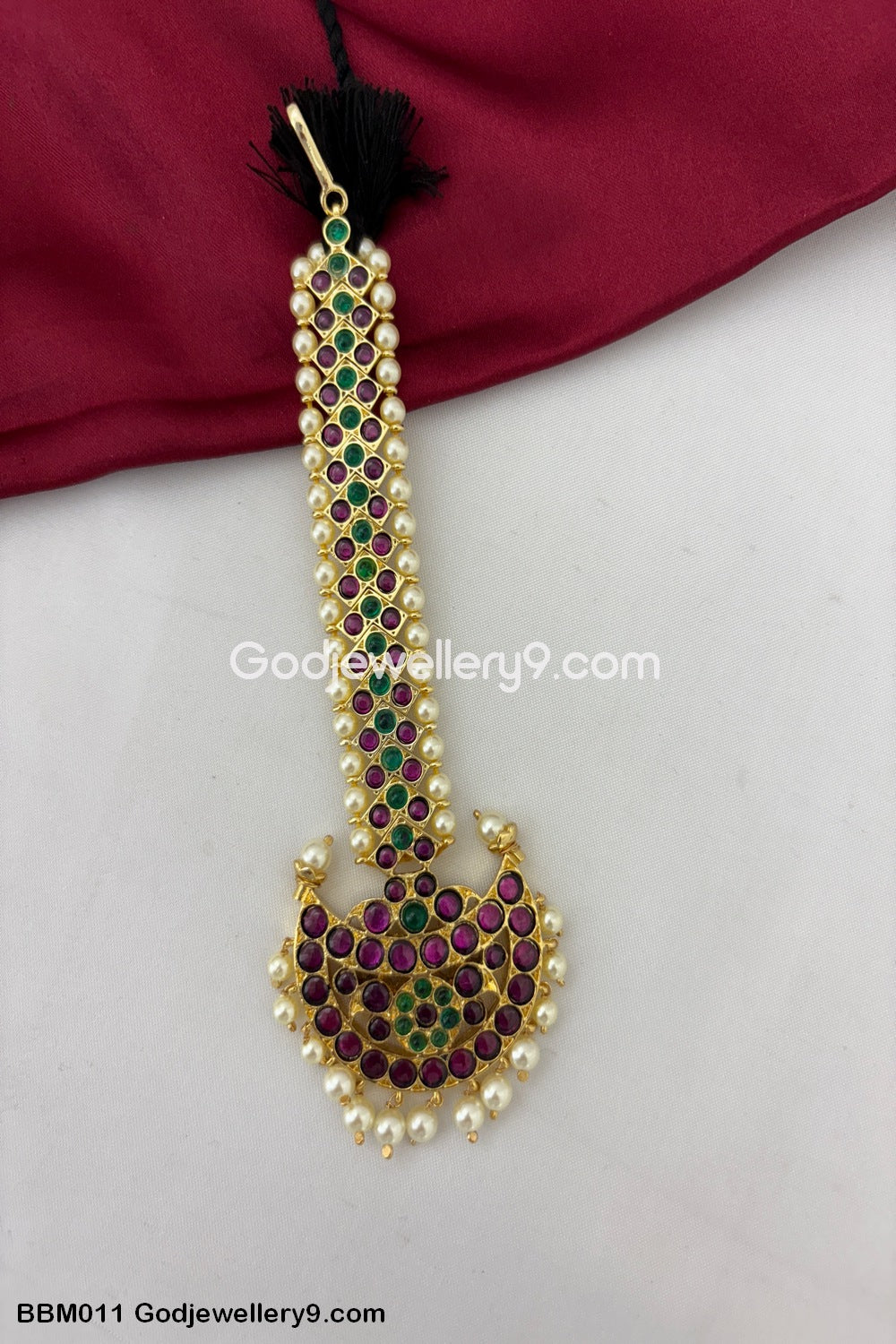 Bharatanatyam Brass Real Kemp Maang Tikka Godjewellery9 BBM011