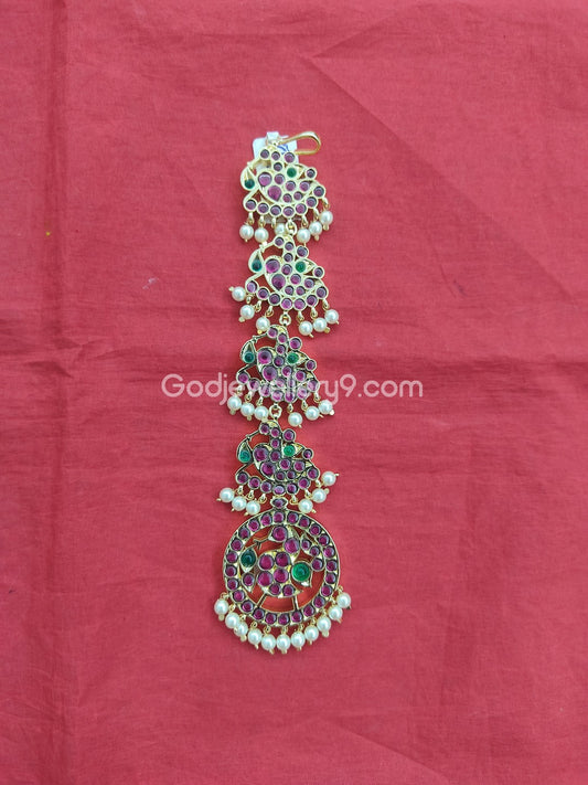 Brass Kemp Nettichutti Maang Tikka for Bharatanatyam Godjewellery9.com