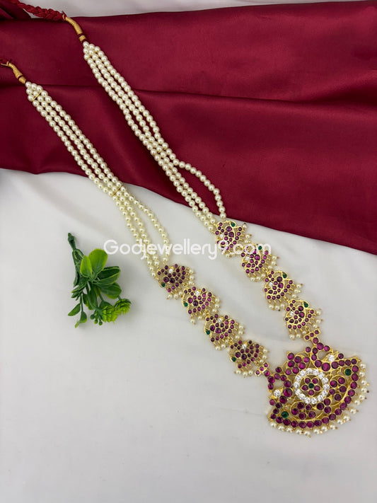 Bharatanatyam Long Haram Brass Necklace Jewellery Godjewellery9 1