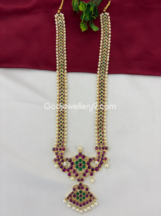 Bharatnatyam Kuchipudi Brass Real Kemp Long Haram For Bharatanatyam Godjewellery9 1