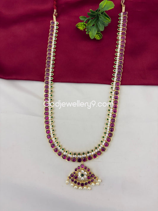 Bharatnatyam Kuchipudi Brass Real Kemp Long Haram For Bharatanatyam Online Godjewellery9 1