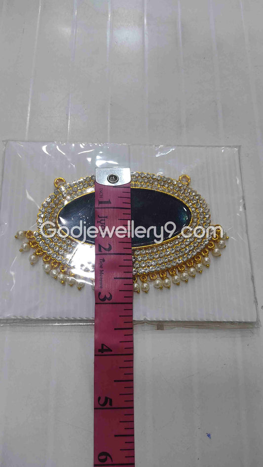 Blue Big Oval Dollar Pendant For Hindu God And Deity Chest Jewellery R12 Godjewellery9 1