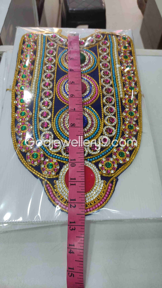 Blue Long Necklace Haram Kavasam Jewellery For God Deity 1 godjewellery9