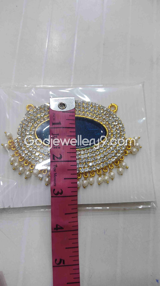 Blue Medium Oval Dollar Pendant For Hindu God And Deity R15 Godjewellery9 1