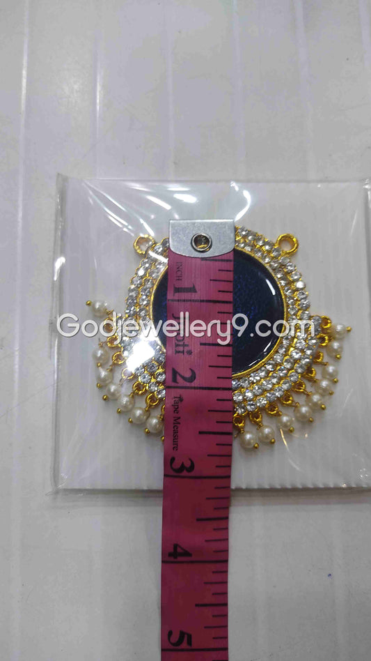 Blue Medium Round Dollar Pendant For Hindu God And Deity R6 Godjewellery9 1