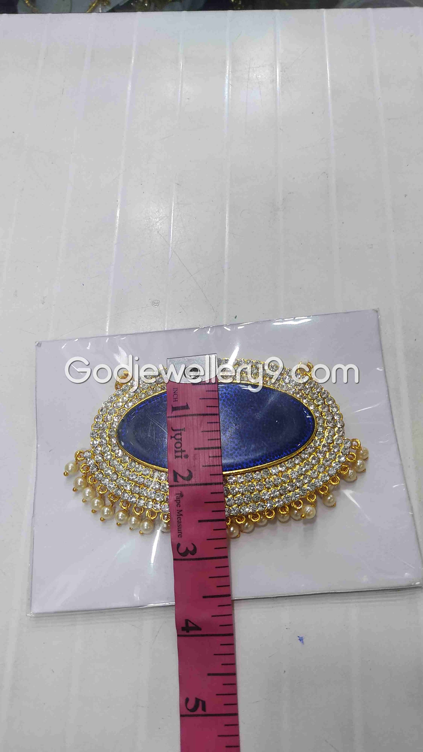 Deity Big Blue Oval Stone Dollar Pendant Jewellery For God G32 Godjewellery9 1