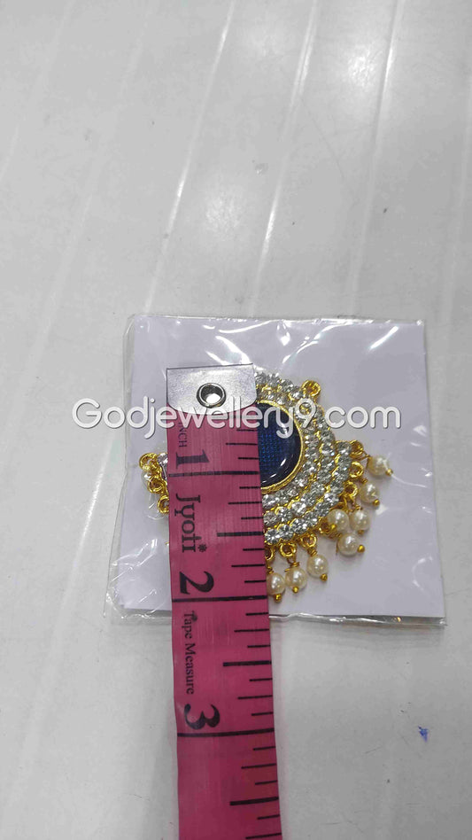 Deity Blue Small B Round Dollar Pendant Pathakam For God R22 Godjewellery9 1