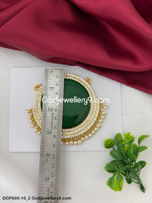 Deity Chest Ornaments God Jewelley Green Enamel Dollar Pendant GodJewellery9.com DGP005-16 2