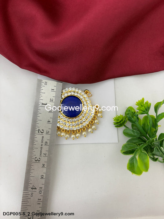 Deity Dollar Pendant God Jewelley Blue EnamelFor All Gods And Goddesses GodJewellery9.com DGP005-5 2