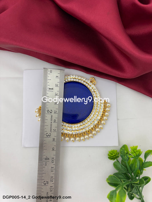 Deity Dollar Pendant God Jewelley Blue Enamel For All Gods And Goddesses GodJewellery9.com DGP005-14 2