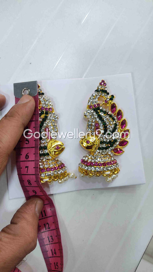 Deity Fish Earrings karna Pathakam God For Amman G25 Godjewellery9
1