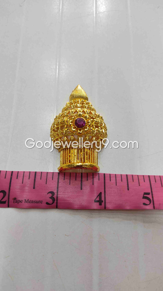 Deity God Gold Plated Small Half Crown Mukut Kireetam 3 Godjewellery9 1