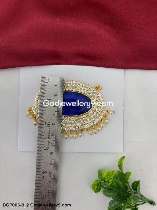 Deity God Jewelley Blue Dollar Pendant Swami Alankaram Chest Ornaments GodJewellery9.com DGP006-8 2