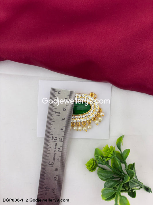 Deity God Jewelley Chest Ornaments Green Enamel Dollar Pendant GodJewellery9.com DGP006-1 2