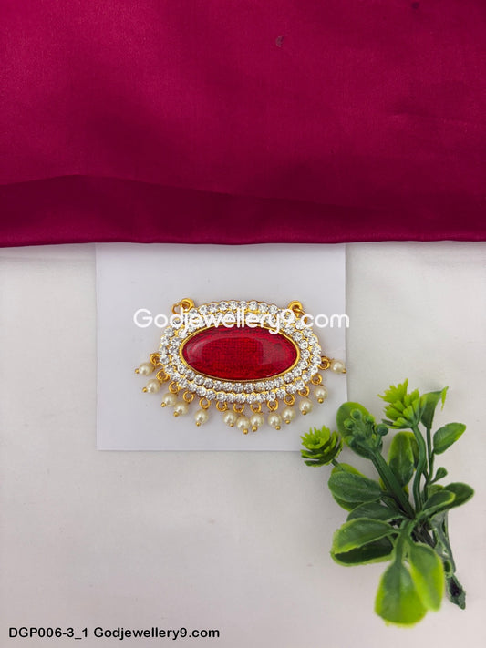 Deity God Jewelley Marron Enamel Dollar Pendant Pathakam GodJewellery9.com DGP006-3 1