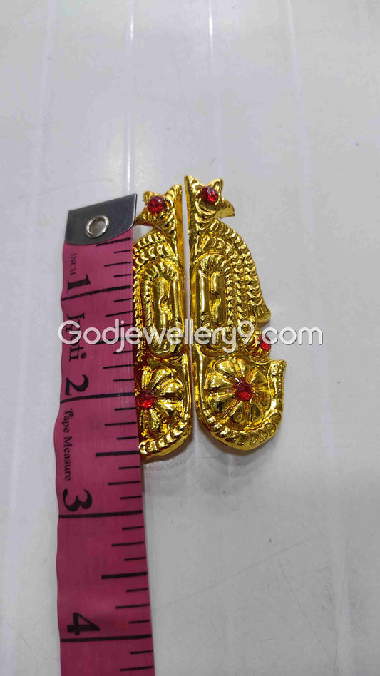 Deity God Temple Gold Plated Earrings Karna pathakam 2.5 Godjewellery9 1