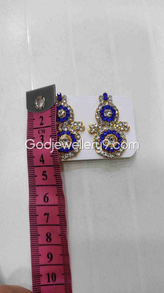 Deity God karna Pathakam Blue Earrings For Amman G17 Godjewellery9 1