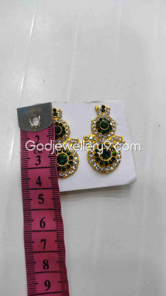 Deity God karna Pathakam Green Earrings For Amman G18 Godjewellery9 1