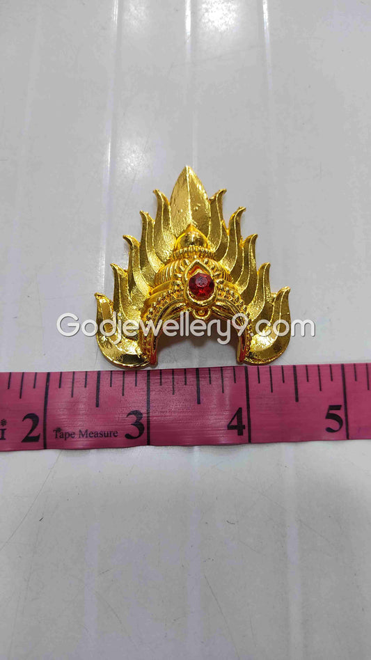 Deity Gold Plated Jwala Small Half Crown Mukut Kireetam R1 Godjewellery9 1