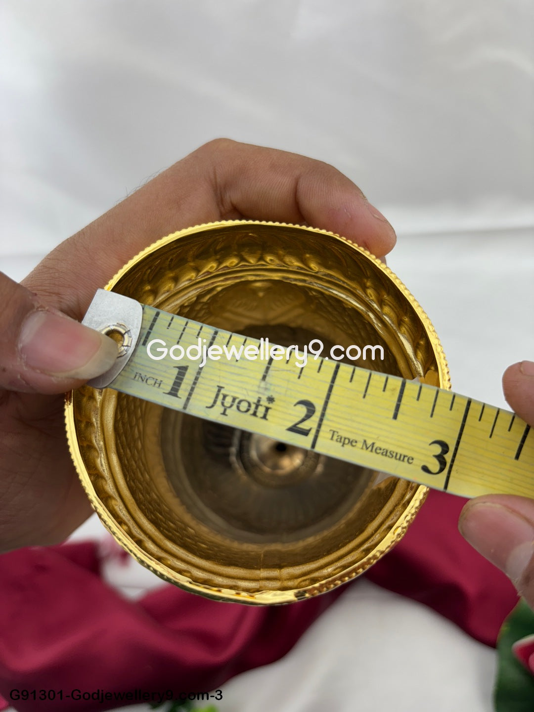 Deity Gold Plated Round Mukut Crown Kireedam For God G4 Godjewellery9.com-G91301-1301-3
