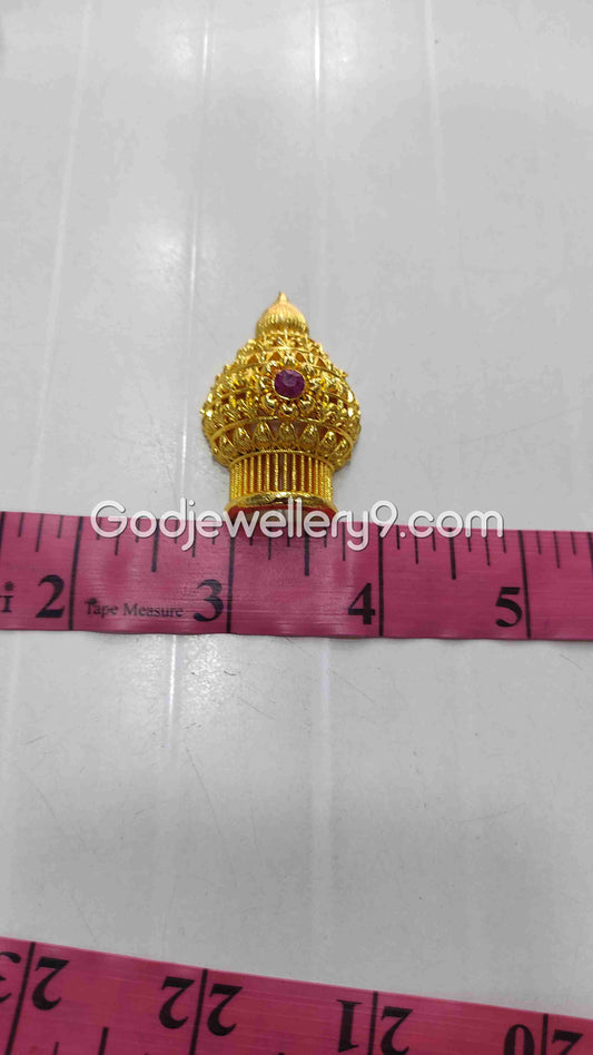 Deity Gold Plated Small Half Crown Mukut Kireetam For God R4 Godjewellery9 1