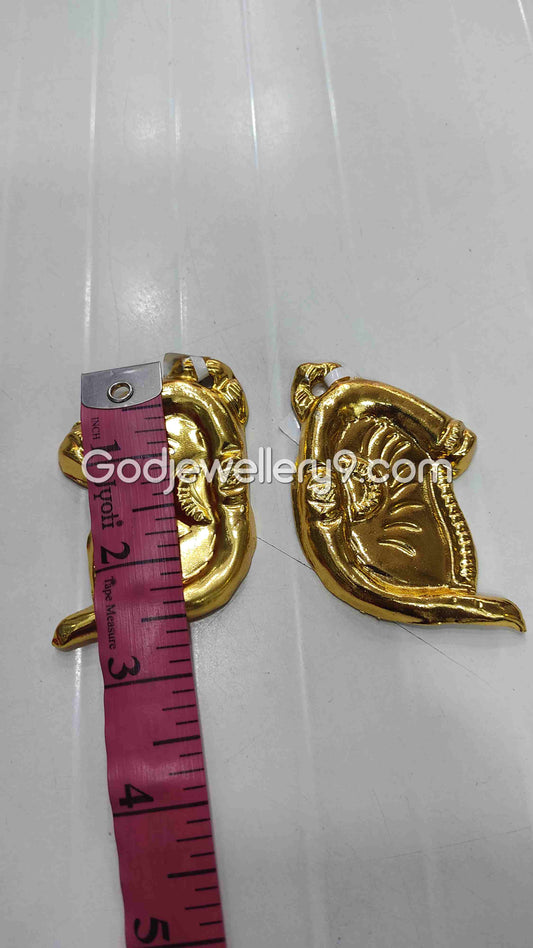 Deity Gold Polish Elephant Earrings Karna pathakam 2.5 Godjewellery9 1