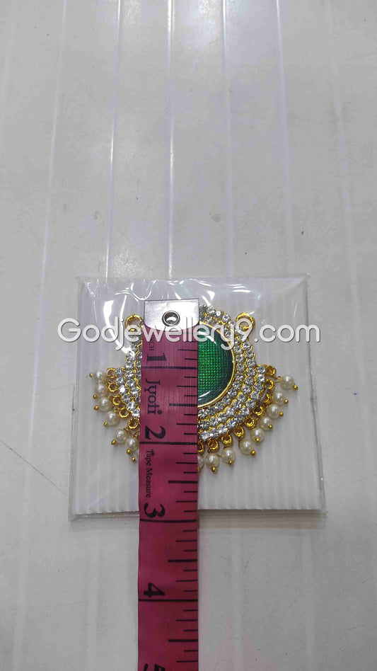 Deity Green Medium S Round Dollar Pendant Pathakam For God R20 Godjewellery9 1