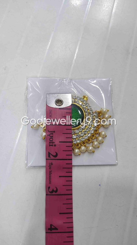 Deity Green Small B Round Dollar Pendant Pathakam For God R23 Godjewellery9 1