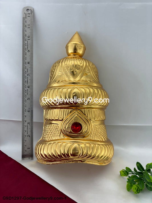 Deity Half Gold Plated Crown Kireetam Mukut For God G7 Godjewellery9.com G9D1297-1