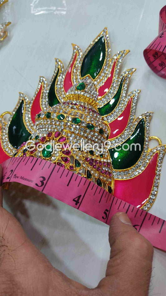 Deity Jwala Stone Mukut God Jewelley Sudar Crown Kireetam G1 Godjewellery9 1