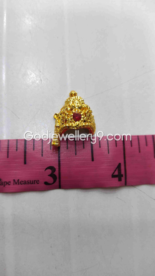 Deity Laddu Gopal Mukut Small Half Crown Gold Plated Kireetam R9 Godjewellery9 1