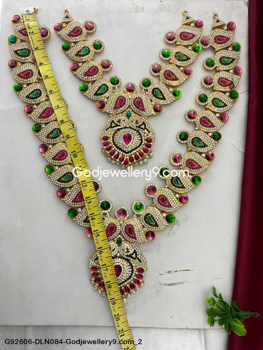 Deity Long Necklace 2 Step Amman Jewellery for God Idol Jewellery G92606-DLN084-Godjewellery9.com 2