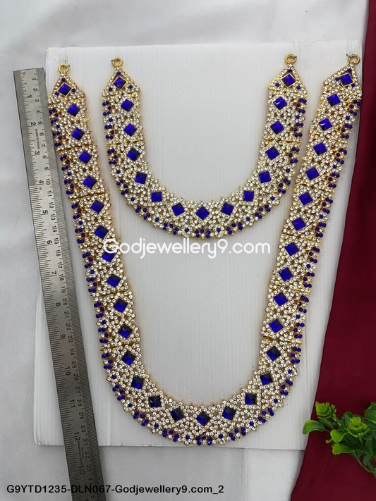 Deity Long Necklace 2 Step Gold Polish Necklace for Temple G9YTD1235-DLN067-Godjewellery9.com 2