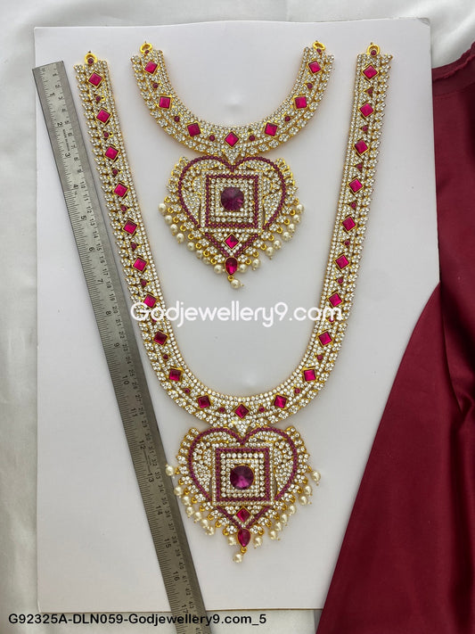 Deity Long Necklace 2 Step Haram for Religious Idols G92325A-DLN059-Godjewellery9.com 5