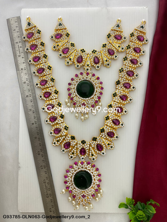 Deity Long Necklace 2 Step Jewellery for God Worship G93785-DLN063-Godjewellery9.com 2