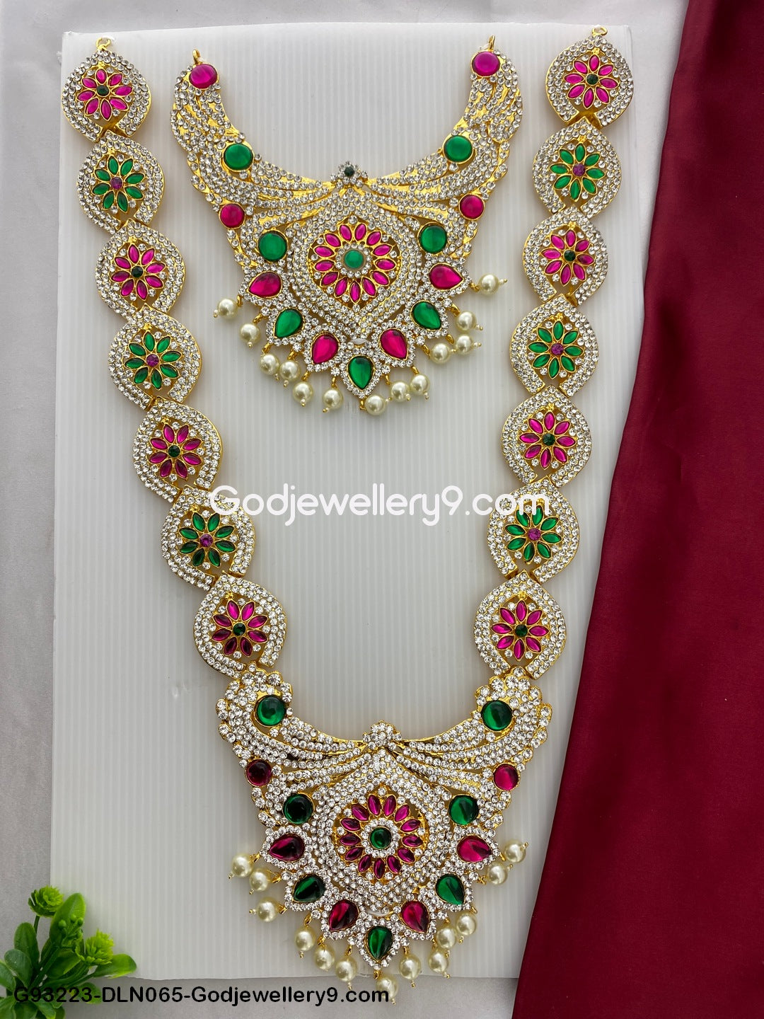 Deity Long Necklace 2 Step Murti Decoration Accessories G93223-DLN065-Godjewellery9.com 1
