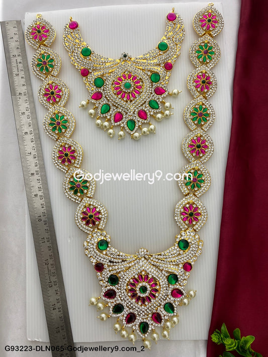 Deity Long Necklace 2 Step Murti Decoration Accessories G93223-DLN065-Godjewellery9.com 2