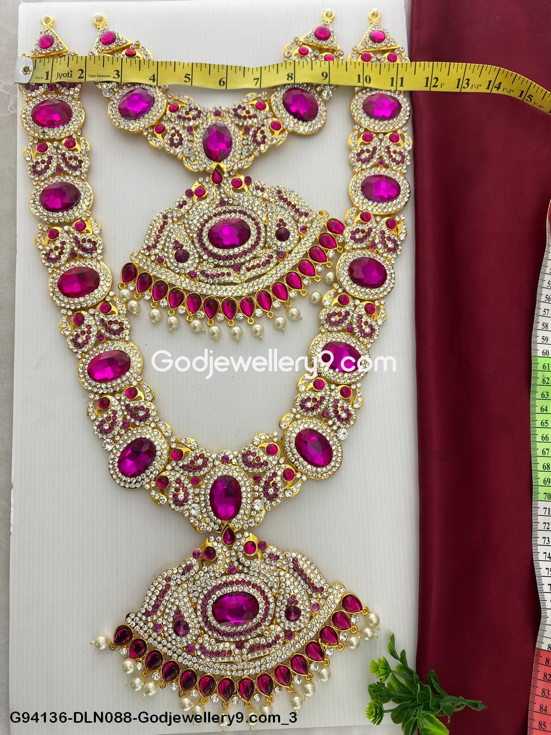 Deity Long Necklace 2 Step Pooja Decoration Haram For God G94136-DLN088-Godjewellery9.com 3