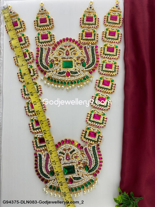 Deity Long Necklace 2 Step Pooja Mandir Jewellery God G94375-DLN083-Godjewellery9.com 2