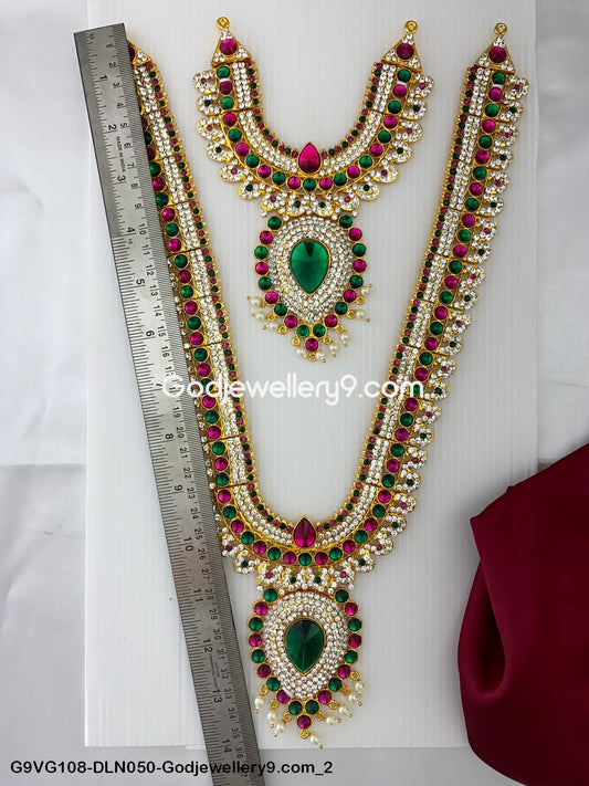 Deity Long Necklace 2 Step Traditional Jewelry for Murti G9VG108-DLN050-Godjewellery9.com 2