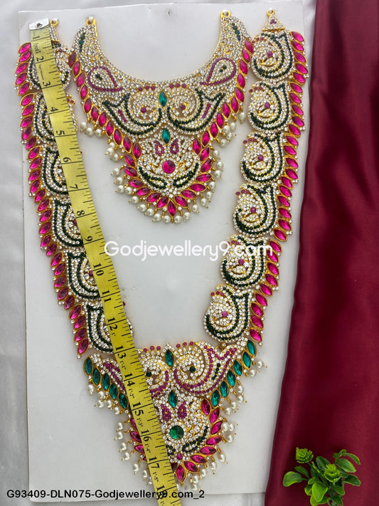 Deity Long Necklace 2 Step Traditional Ornament for Alankaram G93409-DLN075-Godjewellery9.com 2