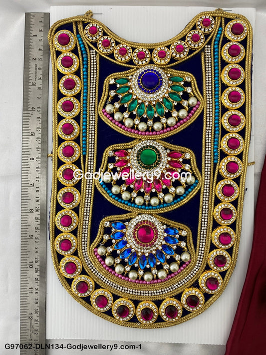 Deity Long Necklace Chest Haram Cloth Kavasam Amman Jewellery For God Godjewellery9.com G97062-DLN134-1