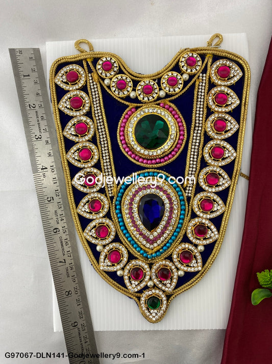 Deity Long Necklace Chest Haram Cloth Kavasam Gold Plated Haram Temple Godjewellery9.com G97067-DLN141-1