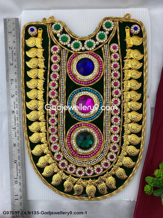 Deity Long Necklace Chest Haram Cloth Kavasam Haram Jewellery Shringar Godjewellery9.com G97057-DLN135-1