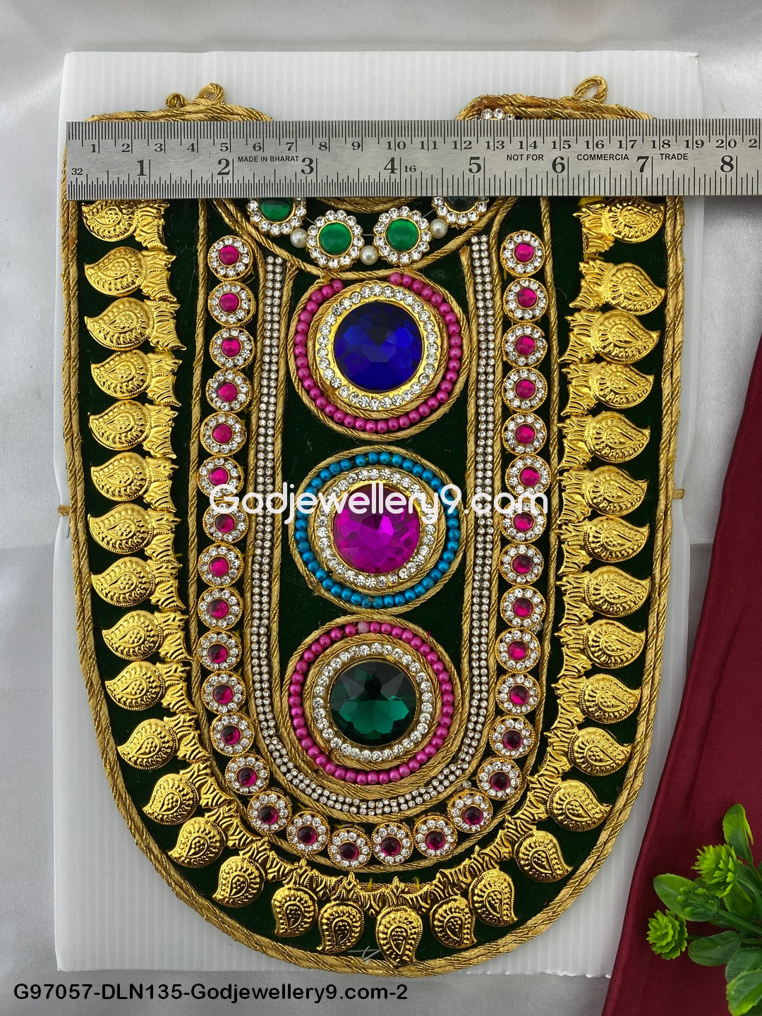 Deity Long Necklace Chest Haram Cloth Kavasam Haram Jewellery Shringar Godjewellery9.com G97057-DLN135-2