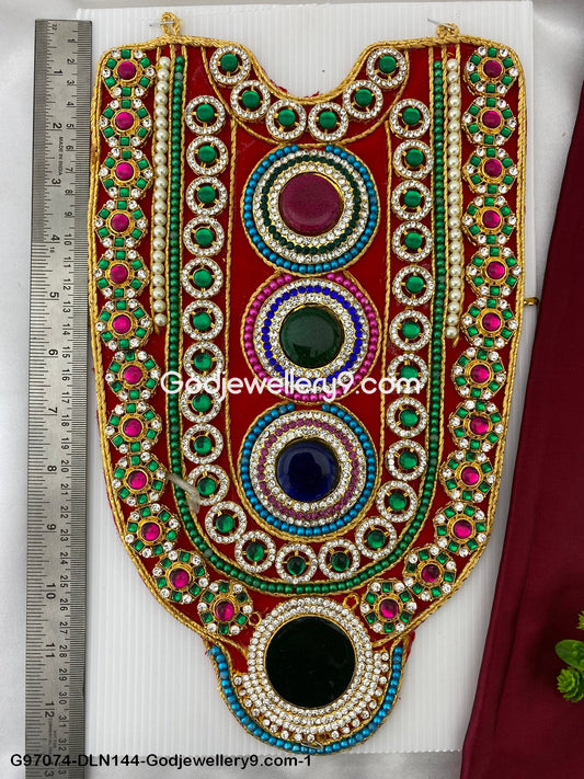 Deity Long Necklace Chest Haram Cloth Kavasam Murti Decoration Haram Godjewellery9.com G97074-DLN144-1